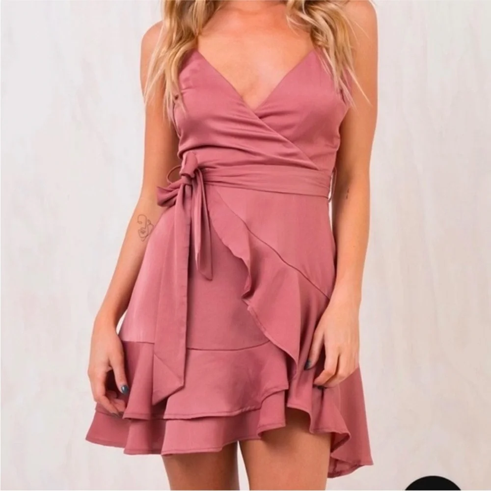 Princess Polly Watermelon Champagne Mini Elegant Dress, Size US 4 - Picture 2 of 12